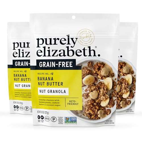 Image 1 of Default Title for the product purely elizabeth. Banana Nut Butter Keto Granola Grain-Free 3 Ct 8oz Bags