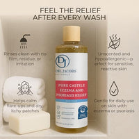 Thumbnail for Image 4 of DR.JACOBS NATURALS Pure Castile Soap for Eczema & Psoriasis Relief - Unscented Body Wash, 16oz, 2 Pack