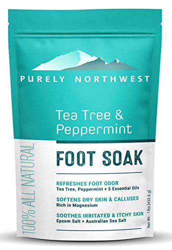 Image 1 of 16 Ounce (Pack of 1) for the product Purely Northwest Tea Tree, Peppermint, MSM & Epsom Salt Foot Soak - 1 Pound