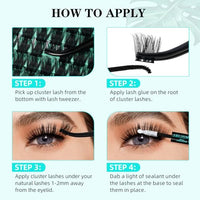 Thumbnail for Image 5 of AMZGIRL LASH Lash Clusters Kit D Curl Manga Anime Lashes 10-18mm, Sunflower