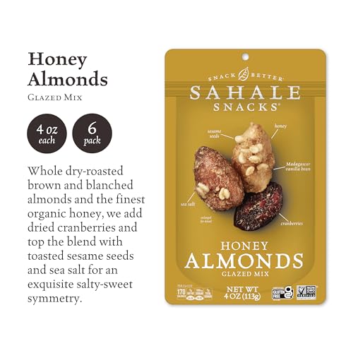 Image 2 of Sahale Snacks Honey Almonds Glazed Mix, 4 oz Pouches (6 Packs)