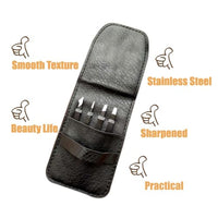Thumbnail for Image 3 of LUDOUPIER Tweezers Set with Travel Case 5 Pieces
