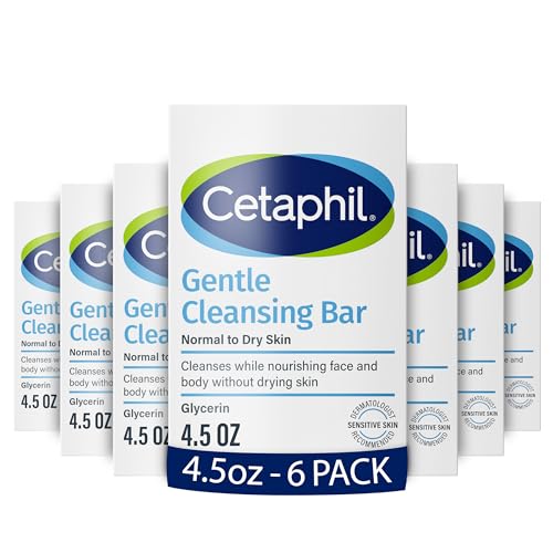 Image 3 of Unscented / 4.5 Ounce (Pack of 6) for the product Cetaphil Gentle Cleansing Bar Soap for Sensitive & Dry Skin