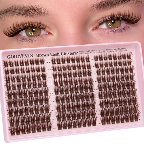 Image 16 of ZC-brown natural manga clusters for the product Goddvenus Eyelash Extensions Wispy Natural DIY C Curl Individual Lashes Clusters