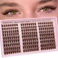 Thumbnail for Image 16 of ZC-brown natural manga clusters for the product Goddvenus Eyelash Extensions Wispy Natural DIY C Curl Individual Lashes Clusters