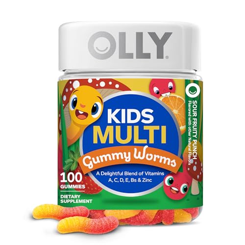 Image 2 of Bottle / 100 Count (Pack of 1) for the product OLLY Kids Multi Gummy Worms, Overall Wellness & Immune Support - 70 Count