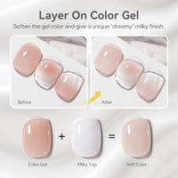 Thumbnail for Image 2 of Born Pretty Milky White Gel Top Coat No Wipe Glossy Top Coat 15ML