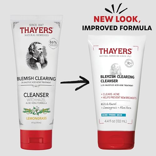 Image 3 of THAYERS Blemish Clearing Face Cleanser with 1.5% Salicylic Acid, Acne Treatment Face Wash, Soothing and Non-Stripping Skin Care, 4.4 Fl Oz