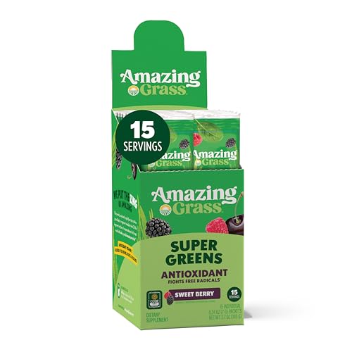 Image 1 of Default Title for the product Amazing Grass Super Greens Antioxidant Stick Packs Sweet Berry, 15 Servings