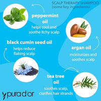 Thumbnail for Image 2 of PURA D'OR Scalp Therapy Shampoo Hydrates & Nourishes Scalp Care Shampoo For Itchy Flaky-Scalp Tea Tree,Peppermint,Patchouli,Cedarwood,Clary Sage,Argan Oil 16oz Pack of 2