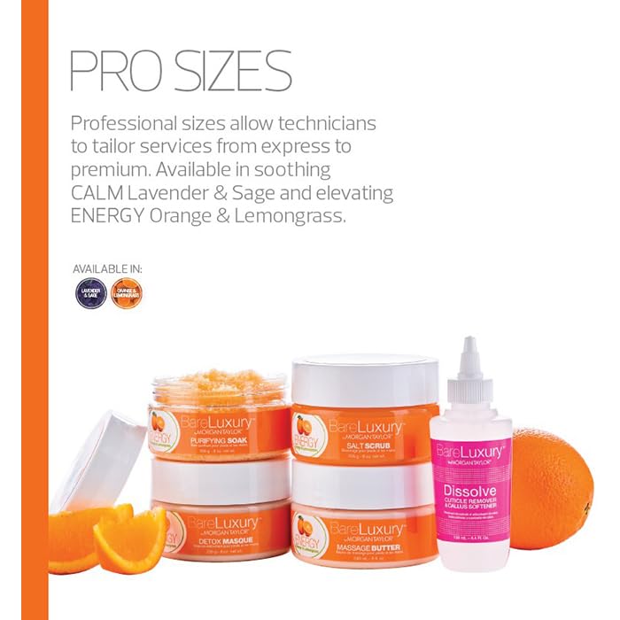 Image 3 of Morgan Taylor BareLuxury Mani/Pedi Energy Orange & Lemongrass Masque Jar 8oz