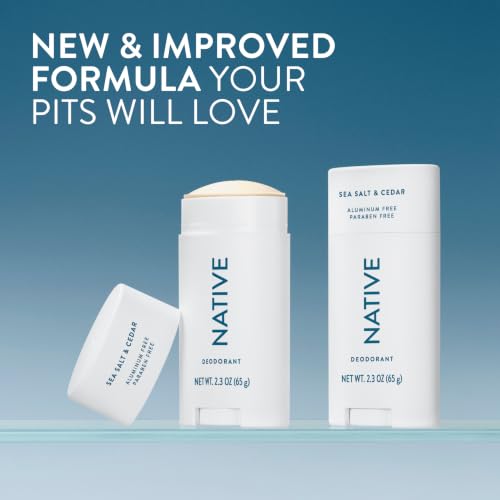 Image 2 of Native Deodorant Contains Naturally Derived Ingredients, 72 Hour Odor Control, Aluminum Free, Sea Salt & Cedar 2.3 oz (Pack of 2)