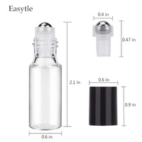 Thumbnail for Image 3 of Easytle Essential Oil Roller Bottles 24 Pack 5ml Clear Glass Roller Bottles for Oils