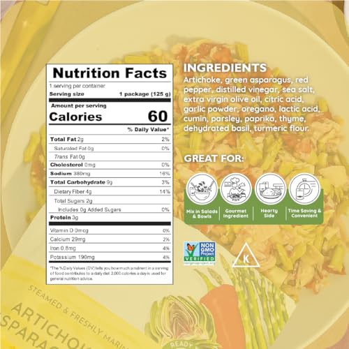 Image 2 of Poshi Marinated Artichoke & Asparagus Salad, On-The-Go, 6-Pack, 4.4 oz