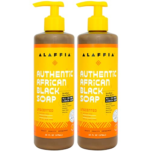Image 1 of Default Title for the product Alaffia Authentic African Black Soap, Unscented 2-Pack, 16 Oz Ea