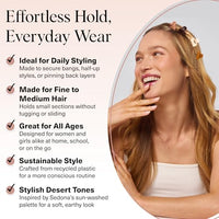 Thumbnail for Image 3 of Kitsch Small Hair Clips for Women and Girls - Sedona, 8pc Set