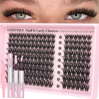 Thumbnail for Image 8 of D-Filter lash clustter kit for the product Goddvenus Fluffy Lash Clusters Natural D Curl Cluster Eyelash Extensions