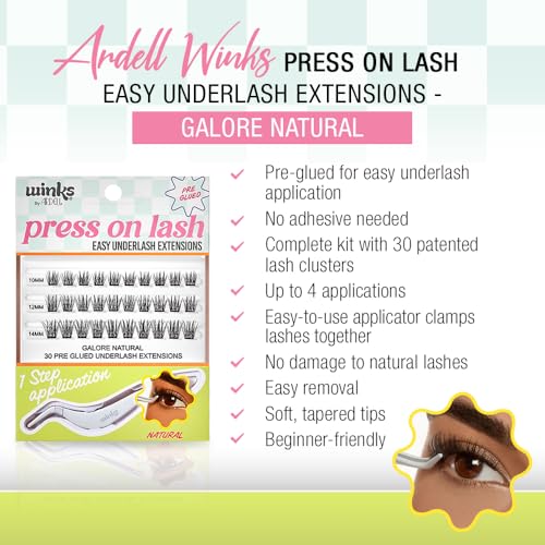 Image 3 of Ardell Winks Press On Eyelash Extensions, DIY Lash Clusters, 30 Individual Lashes, Natural Look with Applicator, 1 Pack
