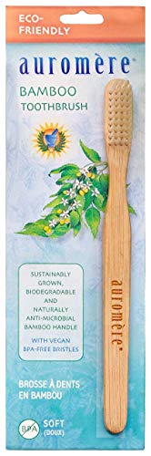 Thumbnail for Image 2 of 1 Count (Pack of 1) for the product Auromere Bamboo Toothbrush, Sustainable Natural Toothbrush - Soft, 6 Pack