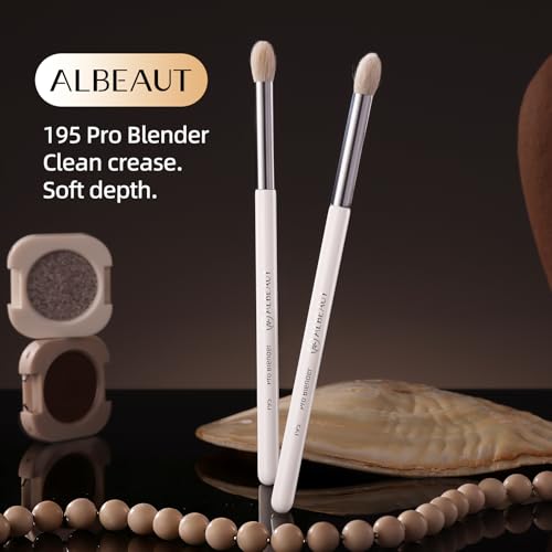 Image 6 of ALBEAUT Tapered Eye Shadow Brush, Medium Powder Eyeshadow Blending Brush for Crease, Fluffy Eye Makeup Tool for Women and Girls (195 Pro Blender)