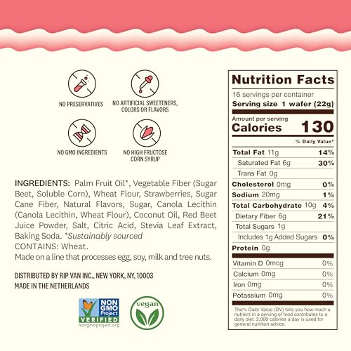 Image 2 of RIP VAN Strawberry Wafer Cookies, 1g Sugar, 16 Count