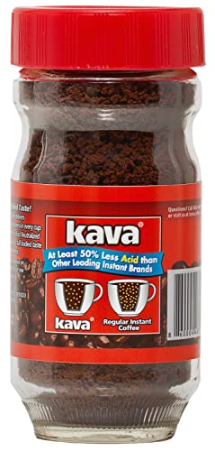 Image 3 of Kava Low Acid Instant Coffee, Acid Neutralized, 4 Ounce Glass Jar