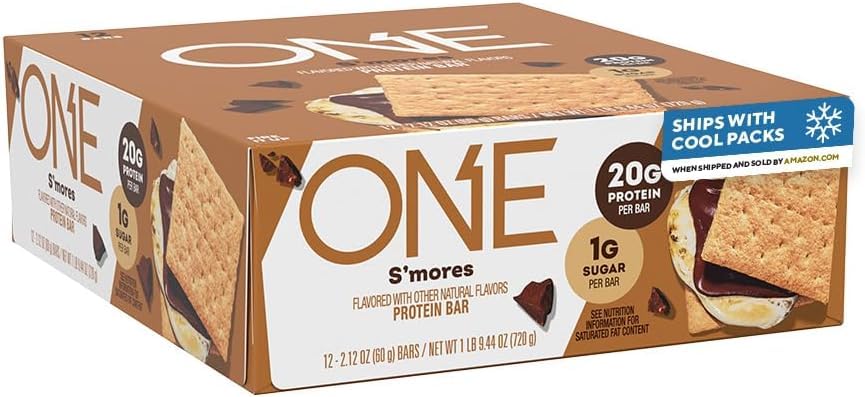 Image 1 of Default Title for the product ONE S'mores Protein Bars, 20g Protein, Gluten Free Snacks, 72 Count (2.12 oz) (Pack of 6)