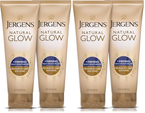 Image 4 of Medium to Deep Skin Tone / 7.5 Fl Oz (Pack of 4) for the product Jergens Natural Glow +Firming Self Tanner Lotion