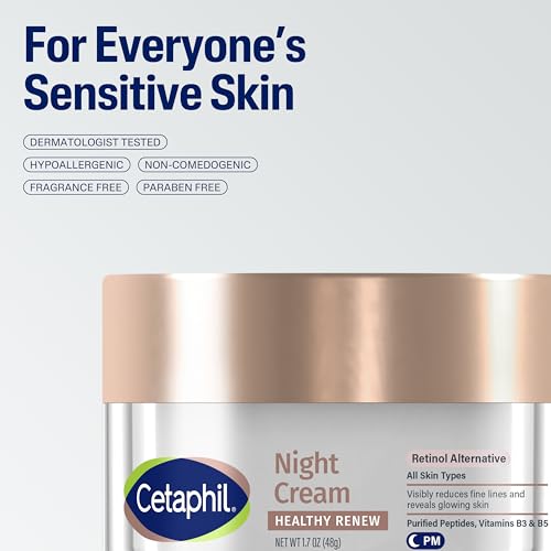 Image 6 of Cetaphil Healthy Renew Night Face Cream, Anti-Wrinkle, Peptides, 1.7oz