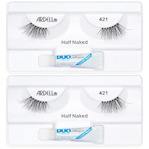 Image 7 of Ardell Half Naked Lashes 421 – Natural Half Lashes for Outer Corner, Soft & Flattering Fit Wispy Volume False Eyelashes, Includes Duo Lash Glue 1g, 2 Pack