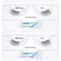 Thumbnail for Image 7 of Ardell Half Naked Lashes 421 – Natural Half Lashes for Outer Corner, Soft & Flattering Fit Wispy Volume False Eyelashes, Includes Duo Lash Glue 1g, 2 Pack