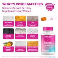 Thumbnail for Image 3 of Pink Stork Fertility Gummies for Her | Myo-Inositol  CoQ10 | 60 ct