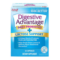 Thumbnail for Schiff/Bio Foods Digestive Advantage Daily Probiotics + Lactose Support 32 caps