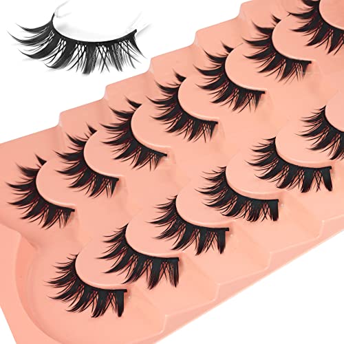 Image 3 of Winifred False Eyelashes - Anime Wispy Cat Eye Natural Spiky Thick Manga Lashes for Cosplay
