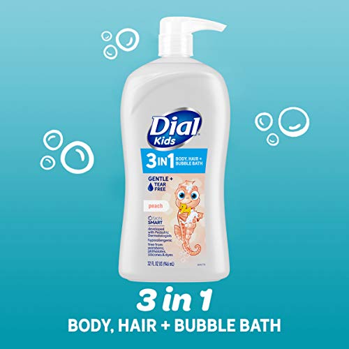 Image 3 of Dial Kids All-in-1 Body + Hair + Bubble Bath, Peach Scent, 32 Fl Oz, Pack of 2