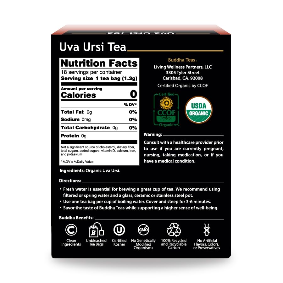 Image 2 of Buddha Teas Uva Ursi Tea 18 Tea Bags Pack of 2