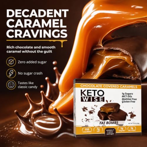 Image 2 of Keto Wise Fat Bombs Chocolate Covered Caramels, Pack of 7
