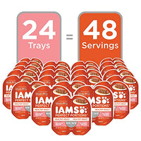 Thumbnail for IAMS Perfect Portions Sensitive Digestion & Skin Wet Cat Food Pate, Adult Grain Free Pate, Turkey Recipes, (24) 2.6 oz. Twin-Pack Trays