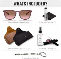 Thumbnail for Ray-Ban RB4171 ERIKA CLASSIC Phantos Shaped Non-Polarized Sunglasses for Women – Includes Official RAYBAN Eyewear Kit – Ideal Formal & Casual Wear Sunglasses – Pink Gradient Brown Lens