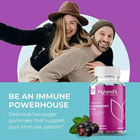 Thumbnail for Hyland's Organic Elderberry Plus Gummies, Organic Black Elderberry with ZINC and Vitamin C, Immune Support Supplement for Adults, 60 Vegan Gummies (30 Days)