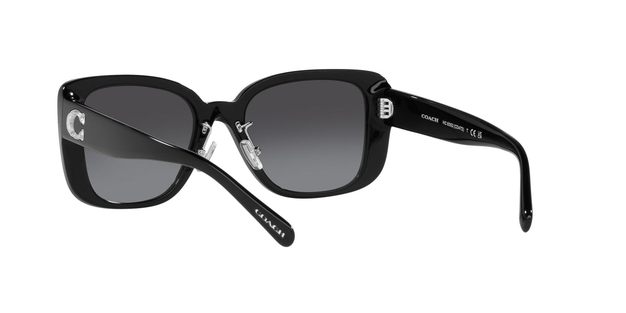 Coach HC8352 Sunglasses, Black/Grey Gradient, 54 mm