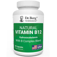 Thumbnail for Dr. Berg Natural Vitamin B12 1000 mcg (Hydroxocobalamin) 60 Capsules – Energy, Brain & Nervous System Support* – w/B-Complex + Magnesium – 4X Lab Tested, GMO-Free, No Fillers