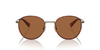 Thumbnail for COACH Men's HC7163 Round Sunglasses, Antique Gold/Amber Tortoise/Amber Solid, 52 mm