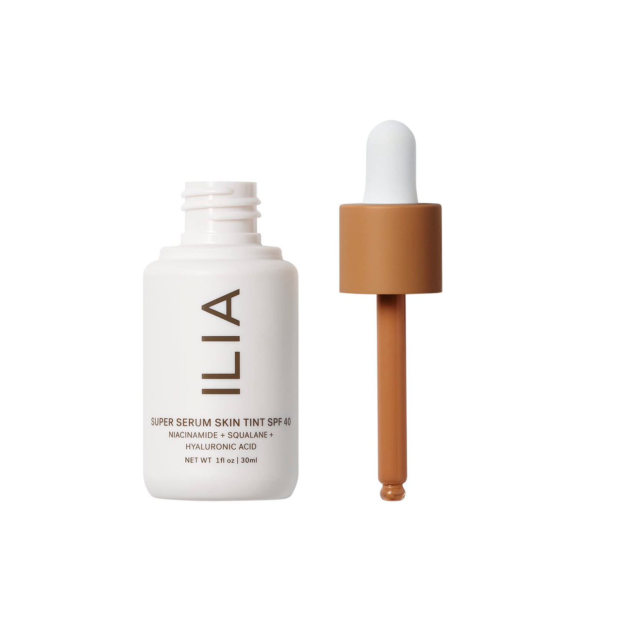 ILIA - Super Serum Skin Tint SPF 40 | Non-Comedogenic, Vegan, Lightweight to Help Against Blue Light, + Pollution while Hydrating, Smoothing, + Refining (Rialto ST13.5, 1 fl oz | 30 ml)