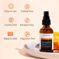 Thumbnail for YEOUTH Vitamin C Face Serum with Vitamin E and Hyaluronic Acid, Hydrating Vitamin C Serum for Face, Targets the Appearance of Dull Spots 2oz