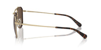 Thumbnail for COACH Men's HC7164 Aviator Sunglasses, Light Gold/Dark Tortoise/Dark Brown Solid, 59 mm