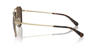 Thumbnail for COACH HC7164 Sunglasses, Light Gold/Dark Tortoise/Dark Brown Solid, 59 mm