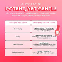 Thumbnail for Glow Recipe Strawberry Smoothing Salicylic Acid Serum - Blemish Clarifying Skin Care, AHA BHA Exfoliant + Pore Minimizer + Plumping Hyaluronic Acid + Brightening Allantoin - Korean Face Serum, 30ml