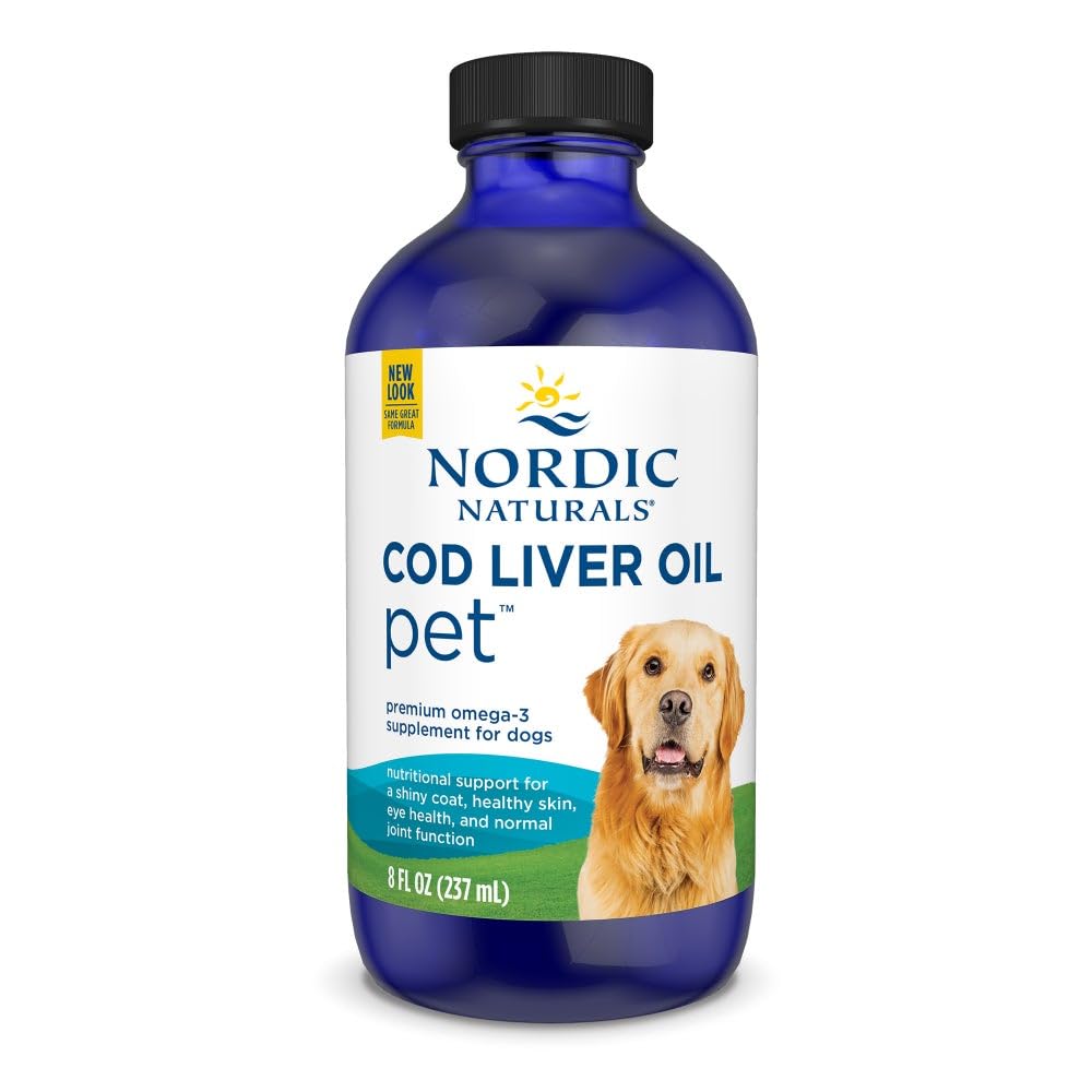 Nordic Naturals Omega-3 Pet Bundle - 2 oz Omega-3 Fish Oil for Small Dogs & Cats, 8 oz Pet Cod Liver Oil Promotes Heart, Skin, Coat, & Immune Health