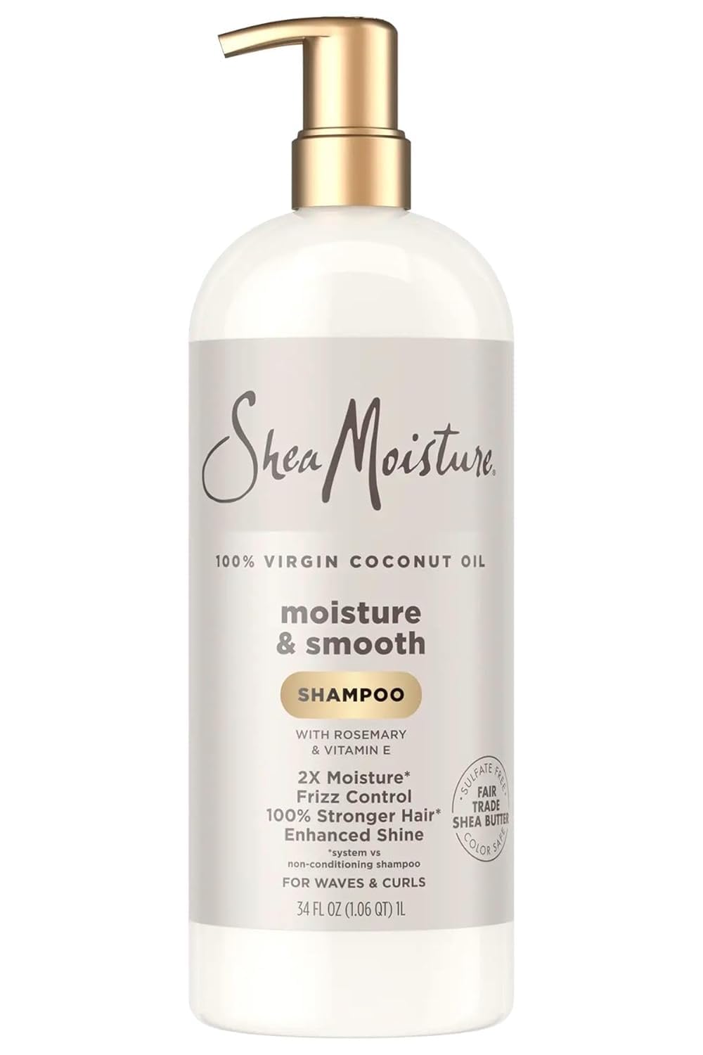 Shea Moisture 100% Virgin Coconut Oil Moisture & Smooth Shampoo, 34 Fluid Ounce